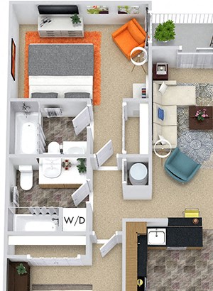 Cypress 3D Cypress 3D. 2 bedroom apartment. Kitchen with bartop open to living/dinning room. 2 full bathroom. large closets. Patio/balcony.